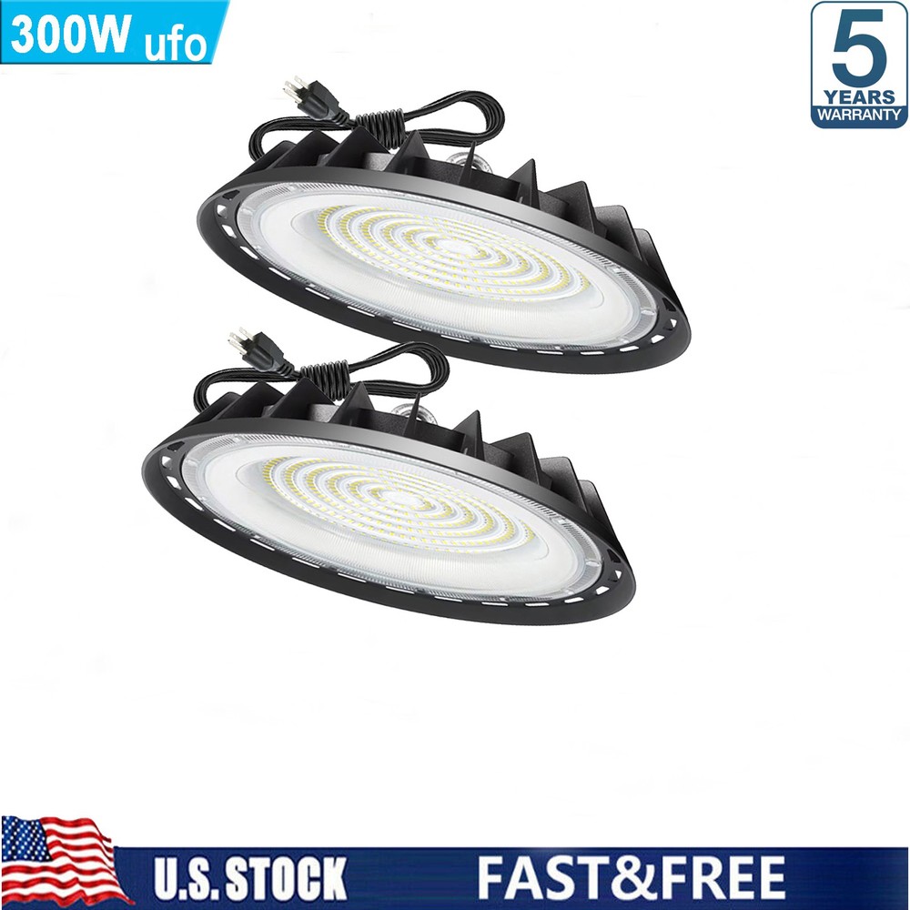 2Pack 300W UFO Led High Bay Light Industrial Commercial Warehouse Led Shop Light
