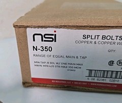 NSI INDUSTRIES N-350 MCM Copper Split Bolt Connector 4/0 AWG – NEW in Box