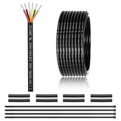 18 Gauge 6 Conductor Electrical Wire 25FT, UL 2464 18 AWG 6 Wire Cable Tinned…