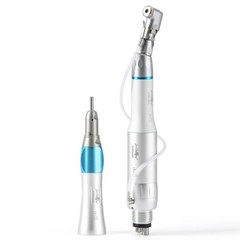 Dental Low Speed Straight Handpiece Kit Latch Contra Angle Air Motor 2/4 Holes