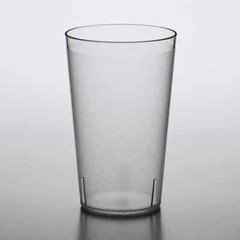 (ONE DOZEN) 32 oz DRINK PEBBLED CLEAR HARD PLASTIC TUMBLERS BPA FREE, 6.5″ TALL