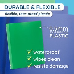 Blue Summit Supplies 6 Pack 3-Ring Plastic Binder 1-Inch Flexible Binder Soft