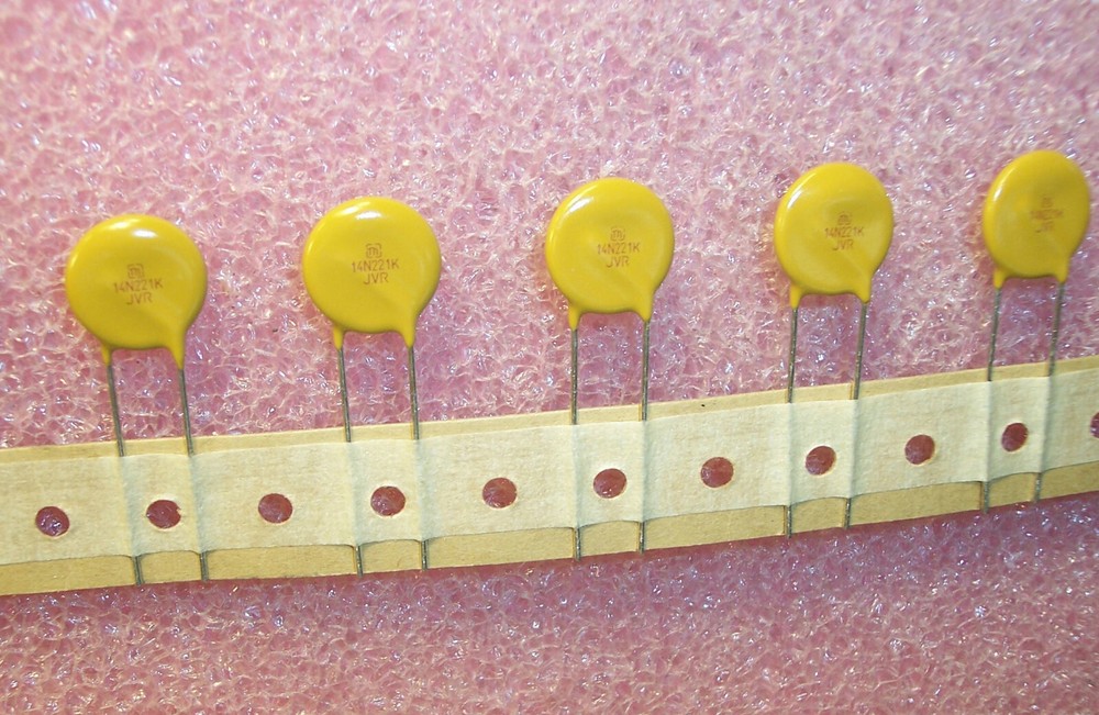 QTY (100) JVR14N221K RFE 14mm METAL OXIDE VARISTORS 220V MOV 14N221K ON CUT TAPE