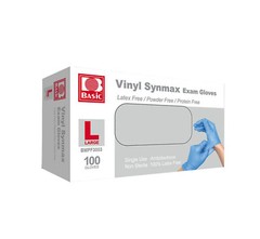Basic Blue Vinyl Synmax Exam Gloves S/M/L/XL-SIZE