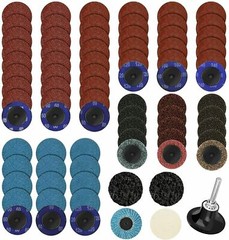 71PCS 2″ Roll Lock Sanding Discs Set W/ 1/4 Holder Die Grinder Quick Change Disc