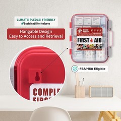 RHINO RESCUE 371pc OSHA First Aid Kit for Home & Business, Wall-Mount, HSA/FSA