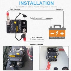 200 Amp Circuit Breaker with Manual Reset 12V48V Dc Waterproof 200A Amp Breakers