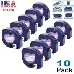 10PK Dymo Letratag Refill 16952 Clear Plastic Label Tape 12mm 1/2″ LT-100H 200B