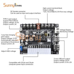 20Pin 24Pin ATX Power Supply Breakout Board Adjustable Voltage Module + Case DIY