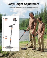 VEVOR Metal Detector for Adults 6-12″ Professional Gold Detector Waterproof Coil