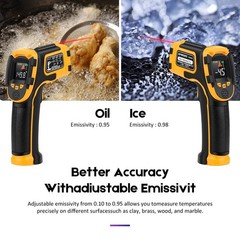 Infrared Thermometer Non-Contact Digital Laser Temperature Gun -58F~1112F(-50C~6