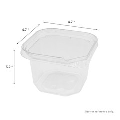 Karat 16oz PET Tamper Resistant Square Container, Clear – 400 pcs, TR-SC16PET