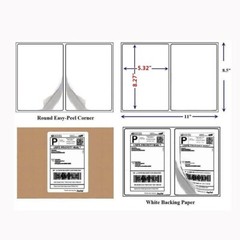 Rounded Corner 4000 Half Sheet Shipping Labels 8.5×5.5 Self Adhesive Paper