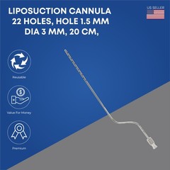 Liposuction Cannulas 22 holes hole 1.5 mm Fat Transfer Dia 3 mm x length 20cm