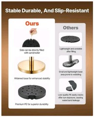 Uimoso 6-Piece Gold Stanchion Set with 6 Velvet Ropes, Hollow Base, Open Box