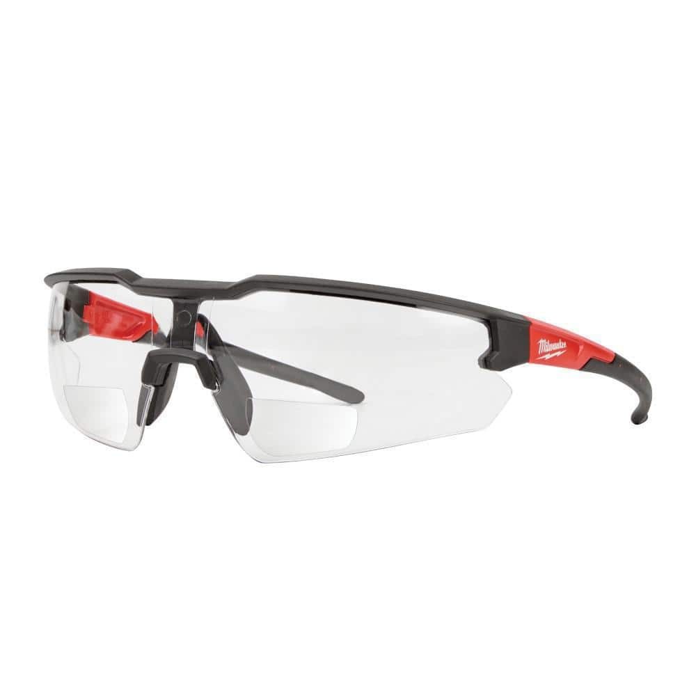 Milwaukee 48-73-2208 Clear +3.00 Bifocal Safety Glasses Magnified Anti-Scratch