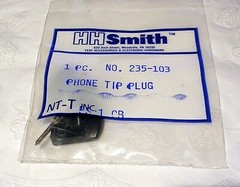 HH SMITH 235-103 R/A PHONE TIP PLUG CABLE MOUNT BLACK