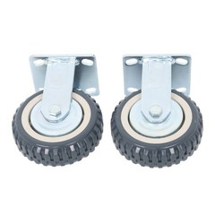 4 Pcs 6″ Heavy Duty Swivel Caster Wheels 2 Straight Wheels, 2 With Safety Brake