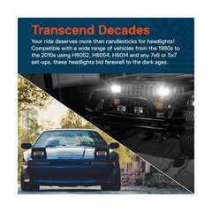 TRUE MODS 7×6 5×7 H6054 Black LED Headlights H4 2B1 Sealed Beam Replacement H…