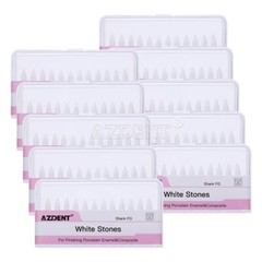 10X AZDENT Dental White Stone Polishing Flame FG Burs Abrasion Aluminum Oxide US