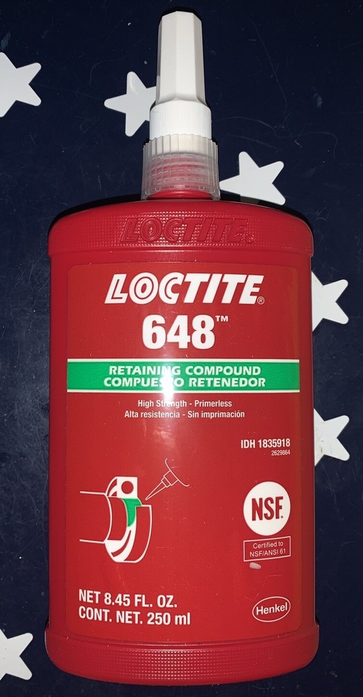 Loctite 648 250ml High Strength Retaining Compound 1835918 EXP 04/2024