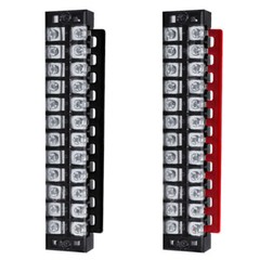 3-12 Pin Terminal Block Barrier Strip Dual Row Screw 15A with Cover 1/5/10 Sets