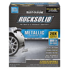 Rust-Oleum 286893 Rocksolid Garage Floor Coating Kit, Silver Bullet Metallic,