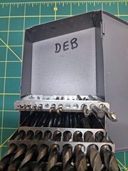 Drill Bit Set Index 1/16 to 1/2 HSS Set Vintage Huot Steel Case (INCOMPLETE)