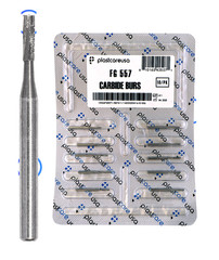 10 FG 557 Carbide Dental Burs High Speed Handpiece Friction Grip Drill Bits