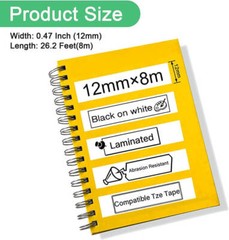 TZE-231 Compatible Brother Label Tape Replacement 12mm 0.47″ Standard Laminated
