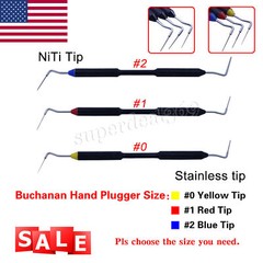 Dental Endo Buchanan Hand Plugger #0 #1 #2 Fill Obturation Instrument Tip