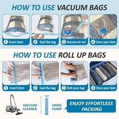 Cozy Essential Vacuum Storage Bags, 80% Compression Vacuum Seal , 20 Combo