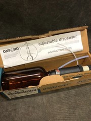 Oxford Adjustable Top Dispenser 3.0-10.0 mL w/16 oz Amber Glass Bottle