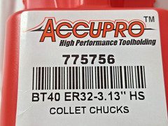 Accupro Collet Chuck Taper Shank 0.0780 to 0.7870″ Capacity ER32 Collet 775756
