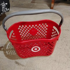 TARGET Red Shopping Basket With Logo. Gray handle and in excellent condition