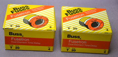 Lot of 8 Bussmann T-20 Fusetron Dual-Element Time Delay Fuse 20A / 125V — New