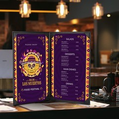 WeChef 10 Packs Restaurant Menu Covers 8.5 x 14 Book Style 2 Pages 2 Views Black