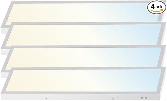 4 PC LED Surface Mounted Flat Panel Light Power Switchable and Dimmable (1’x 4′)