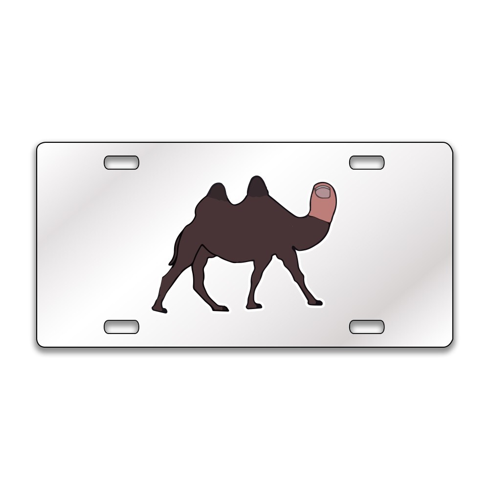 CAMEL TOE FUNNY Chrome or Black Acrylic License Plate CUSTOM LP0108