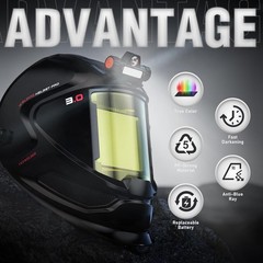 True Color Auto Darkening Welding Helmet/Hood TIG MIG ARC with Fan&Light Welder