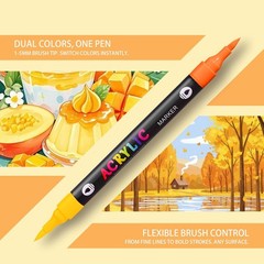 120 Colors Acrylic Paint Markers Dual Tip Dual Colors Brush Tip Pens for Rock