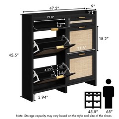 Fluted Coffee Bar Cabinet Adjustable Shelves Press-Spring Door 2Pc 31.5in