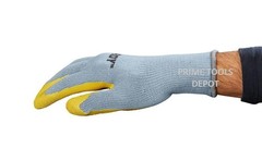 HARDY Latex-Dipped Work Gloves – Medium (Yellow/Gray) – Light-Duty