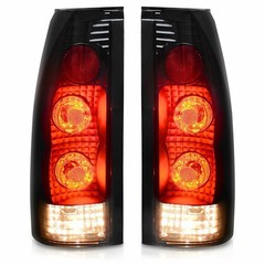 2pcs Rear Side Smoke Lens Black Housing Tail Lights GMC Chevy 127-10204
