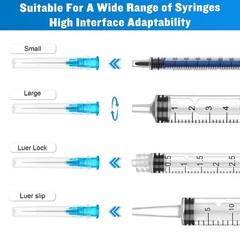 23 Gauge 1 Inch Needle Pack of 100 Disposable Luer Lock Lab Dispensing