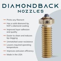 Diamondback Nozzles – Volcano Compatible – Polycrystalline Solid 0.8mm