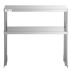 12″W x 36″D x 32″H Stainless Steel Double Deck Overshelf For Work Prep Tables