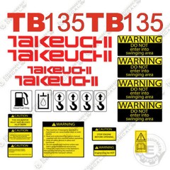 Fits Takeuchi TB 135 Mini Excavator Decals Equipment Decals TB135 TB-135 TB135