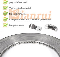 DIY Hose Clamp Kit 12ft Stainless Steel Strap with Fasteners Adjustable Pipe Ban
