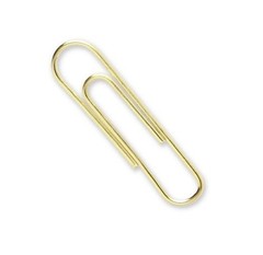 ACCO Brands Paper Clips, Regluar, # 2 Size, Smooth, Gold, 100 Clips/Box (72533)